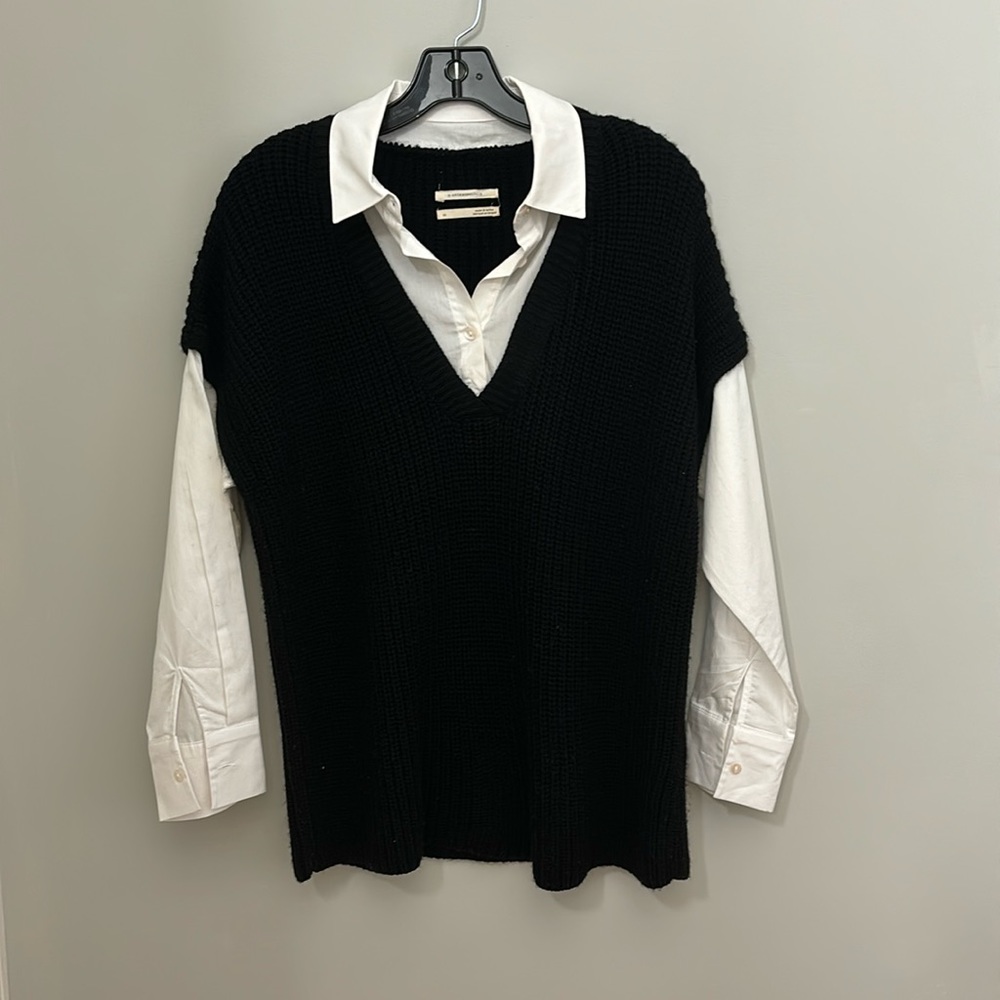 Anthropologie Layered V-Neck Pullover